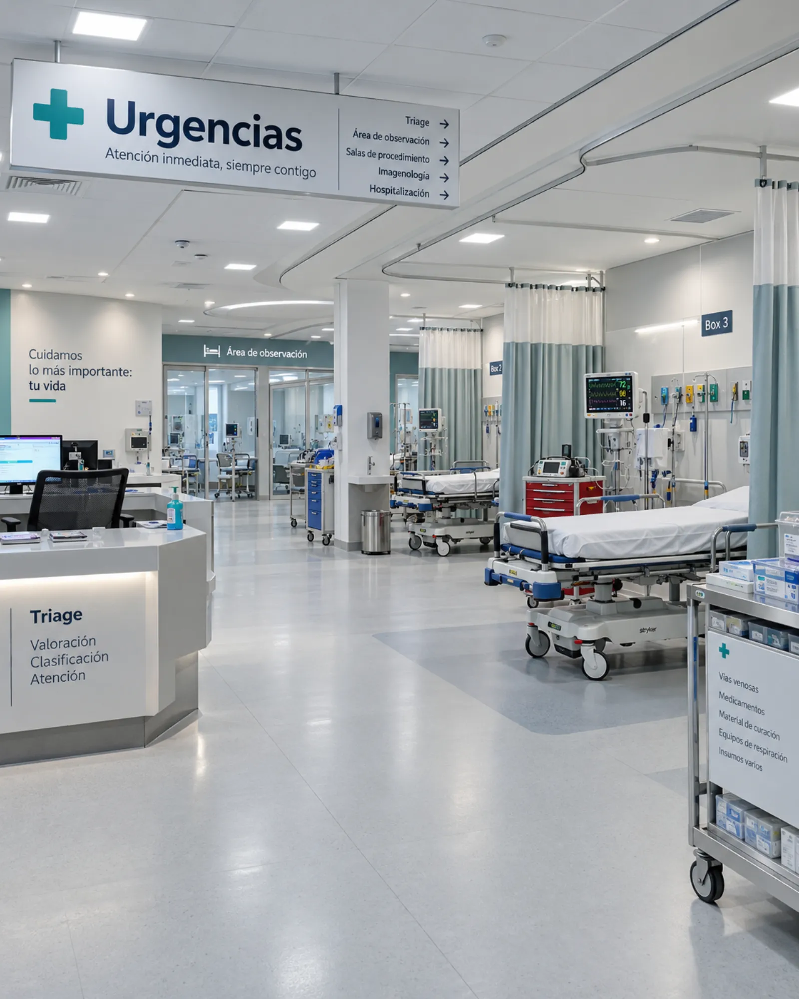 Área de urgencias de un centro médico.